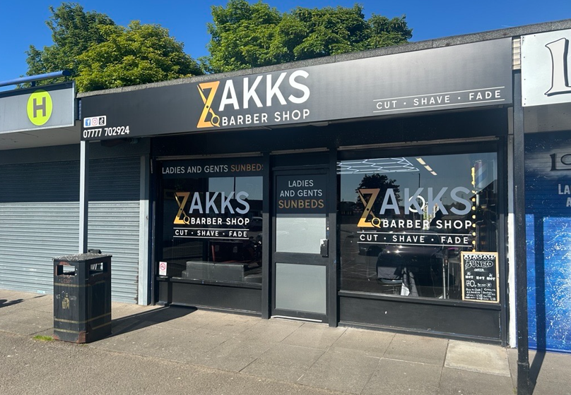 Signage for Zakks Barber Shop