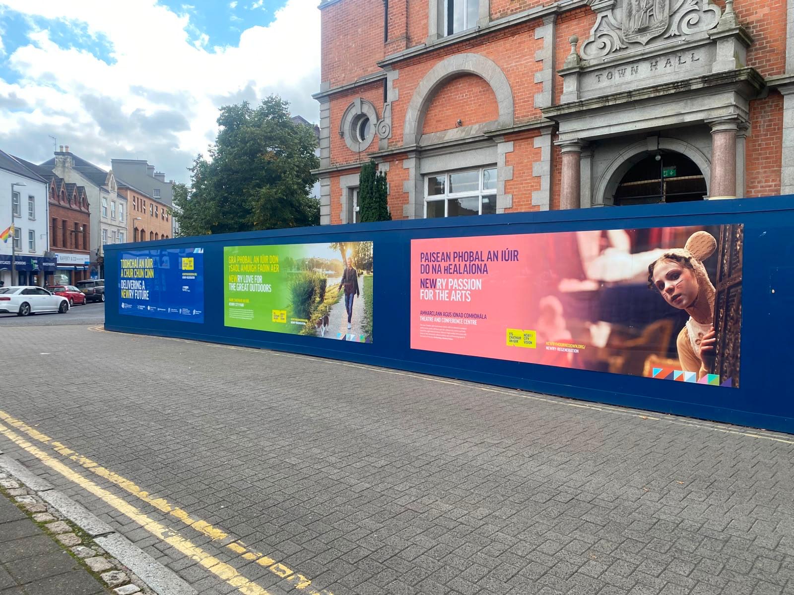 Newry Town Hall Hoarding for McCadden